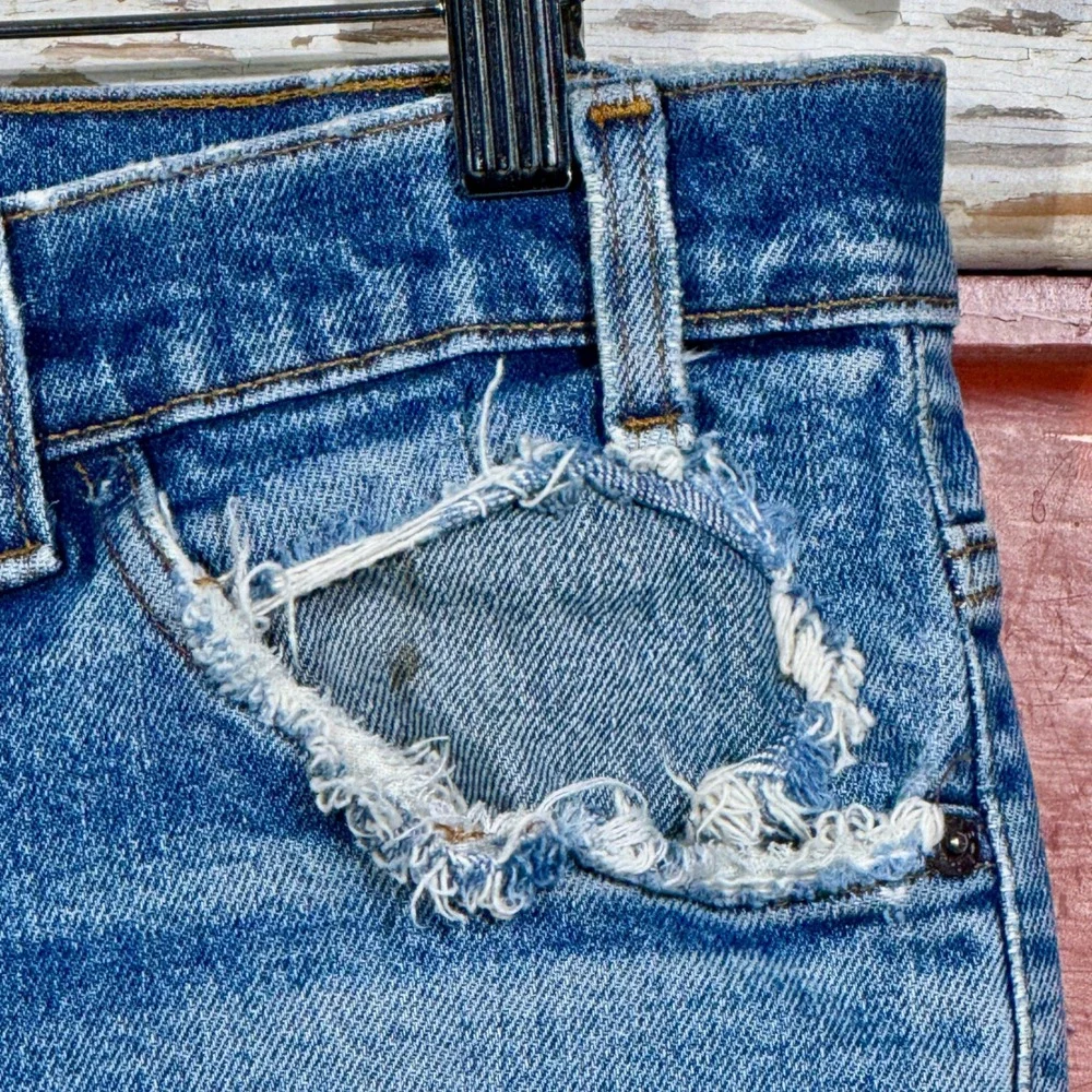 USA 80s Vintage 517 Levi's Jeans Orange‎ Tab Faded Wash Distressed